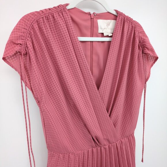 Gal Meets Glam Angelica Pleated Midi Dress Pink Size 8 Feminine‎ Romantic - Picture 6 of 10